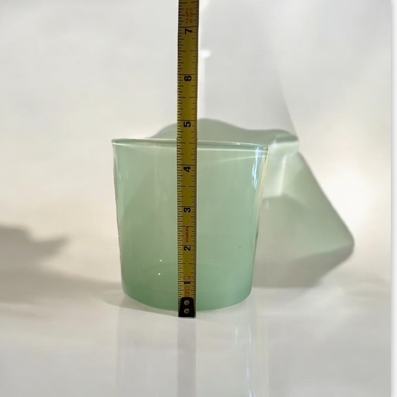 Translucent Teal Glass Decorative Jar With removable Wooden Lid Designed - Picture 10 of 13